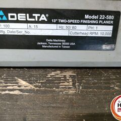 【中古】DELTA MODEL 22-580 デルタ ツースピードプレナー 100V 自動仕上カンナ DIY 13インチ　43Kg 仕上げカンナの画像