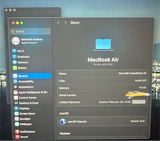 Apple M3チップ搭載のMacBook Air（16GBユニファイドメモリ／512GB SSD）