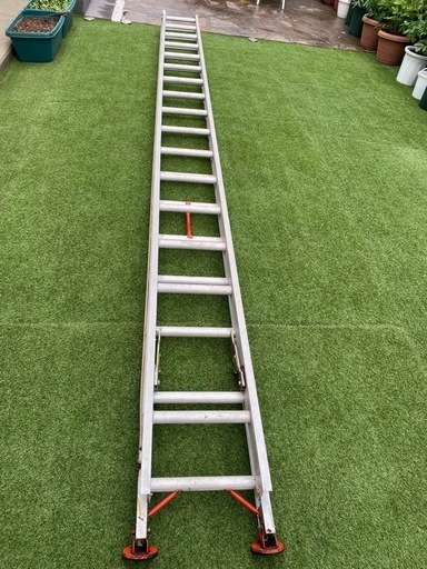 【超長】アルミ合金製伸縮 2連はしご縮長約5.8m 最大使用質量100kg