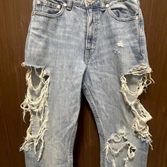 EMODAダメージ加工 ライトブルーデニムパンツ