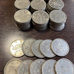 【初代50円硬貨】菊穴なし50円ニッケル貨　100枚セット
