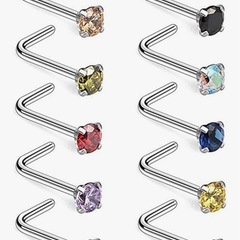 18g 2.5mm L字型鼻ピ用 未使用の画像