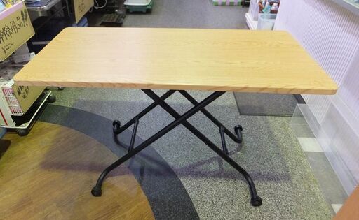 ニトリ　昇降テーブル　ライザ　リビングテーブル　ダイニングテーブル ニトリ（NITORI） 昇降センターテーブル(ライザN LBR/BK) : ニトリ