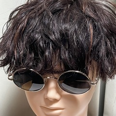 丸形サングラス　ラウンド　　フレームシルバー　レンズ黒
