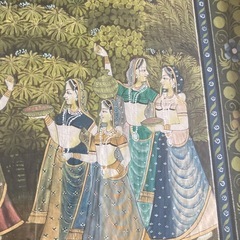 インド伝統絵画 神話的シーン　アート　絵　美術　コレクション　細密画　クリシュナの画像