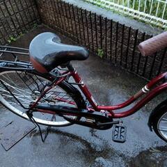 パンクした自転車の画像