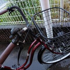 パンクした自転車の画像