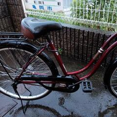 パンクした自転車の画像