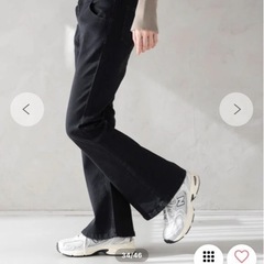WEGO フレアパンツ フレアデニム  黒の画像