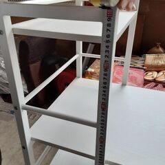 ☆　値下げ　机　棚つきデスク　ホワイト　オシャレの画像