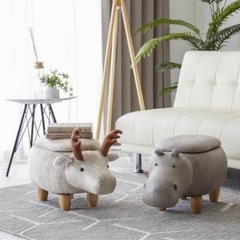 オットマン　アニマルスツール　椅子　チェア　ソファ　カバ　動物　家具