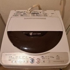 シャープ 6kg 全自動洗濯機 ふろ水ホースセット付き
