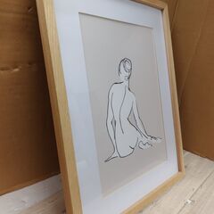 H＆Mホーム　アートポスター＆ウッドフレームセット　32cm×42cm　額縁　の画像