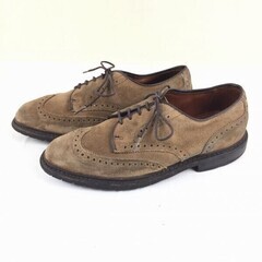 試着交換OK！アレンエドモンズ Big sur ビッグサー/ウイングチップ/ビジネスシューズ/7D/〈ブラウン/茶/BROWN〉スエード/　Vintage/メンズ//men's 菅NO.メZA-247の画像