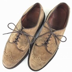 試着交換OK！アレンエドモンズ Big sur ビッグサー/ウイングチップ/ビジネスシューズ/7D/〈ブラウン/茶/BROWN〉スエード/　Vintage/メンズ//men's 菅NO.メZA-247の画像