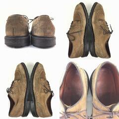 試着交換OK！アレンエドモンズ Big sur ビッグサー/ウイングチップ/ビジネスシューズ/7D/〈ブラウン/茶/BROWN〉スエード/　Vintage/メンズ//men's 菅NO.メZA-247の画像