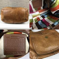 COACH/コーチ　レザー　ハンド/肩掛けバッグ　茶/ブラウン　ロゴキーホルダー　管NO.YB24-3の画像