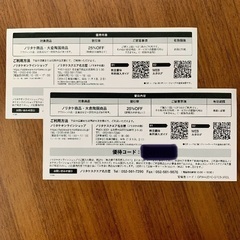 ノリタケ　株主優待割引券☆25%OFF 2枚の画像