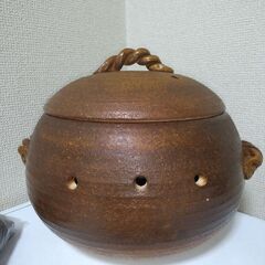美品！！萬古鍋 石焼鍋 美鈴陶器　石を入れて焼くため、中の劣化含めず