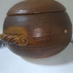 美品！！萬古鍋 石焼鍋 美鈴陶器　石を入れて焼くため、中の劣化含めずの画像