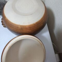 美品！！萬古鍋 石焼鍋 美鈴陶器　石を入れて焼くため、中の劣化含めずの画像