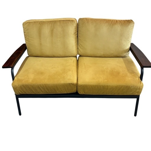 2人掛けソファ 2人掛けソファー 2P コンパクト コーデュロイ イエロー系