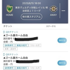 6／15 東京ヴェルディ対柏レイソル 味スタ 2枚