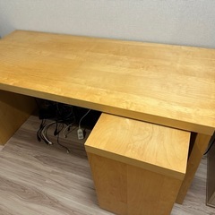 IKEA MALM デスク 引き出し式パネル付き