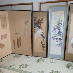 小林春鳳作日本画3点 作者等不明ついたて