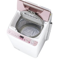シャープ タテ型洗濯乾燥機 穴なし槽 5.5kg ピンク ES-TX5A-P ピンクの画像