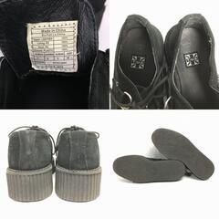 T.U.K　size24.5-25.0　UK6　ラバーソールブーツ　クリーパーシューズ〈黒/BLACK/ブラック〉パンク　ロカビリー　/men's  管No.WZF-109の画像