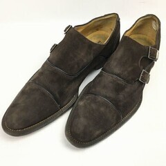 試着交換OK！MAGNANNI/マグナーニ　スウェード　ダブルモンクストラップ　ビジネスシューズ　size40　25.0程度/メンズ//men's 菅NO.WZD-162の画像
