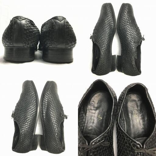 試着交換OK！完全ハンドメイド　ホールカットシューズ　オールレザービジネスシューズ〈黒/BLACK/ブラック〉size26.0-26.