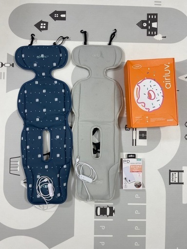 【受け渡し決定】エアラブ4 ドーナッツ　スノーブルー　クールグレー　モバイルバッテリー　クールグレー　モバイルバッテリー