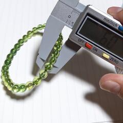 ●6mm●グリーンアンバーブレスレット●の画像