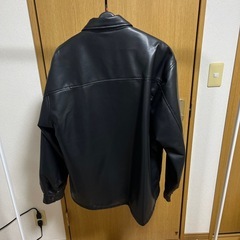 nano universe フェイクレザー シャツジャケット L ブラックの画像