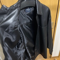nano universe フェイクレザー シャツジャケット L ブラックの画像