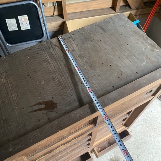 昭和レトロ木製食器棚 引き出し2 戸棚2 骨董 水屋 古民具 和風 木戸