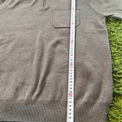 ナノユニバース　サマーニット　半袖ニット　ハーフジップニット　Lの画像