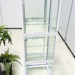 ガラスコレクションケース3段背面 ミラー付きの画像