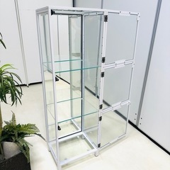 ガラスコレクションケース3段背面 ミラー付きの画像