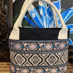 インド刺繍リボン付トートバッグ