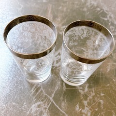 MIKIMOTO レース柄 グラス 高級 ミキモト ペアグラス 2個セットの画像