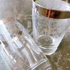 MIKIMOTO レース柄 グラス 高級 ミキモト ペアグラス ...