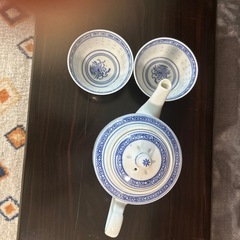 中国景德镇瓷器と花台（黑檀）