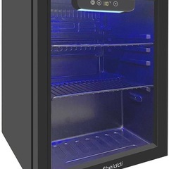 Shelddi 小型冷蔵庫 48L コンプレッサー式 透明ガラスドア 