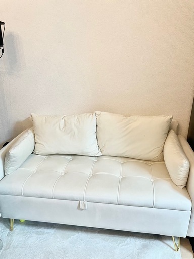 ソファ　白　2人掛け