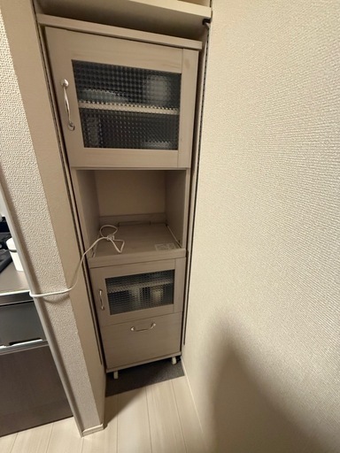 食器棚兼レンジ台 スリム 幅45 高さ 約 150 コンパクト キッチン 隙間 収納