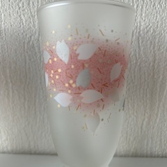 宇野千代　桜柄グラスの画像