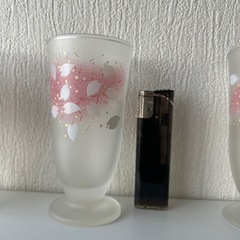 宇野千代　桜柄グラスの画像